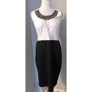 Stilletto's Black & White Embellished Collar Dress